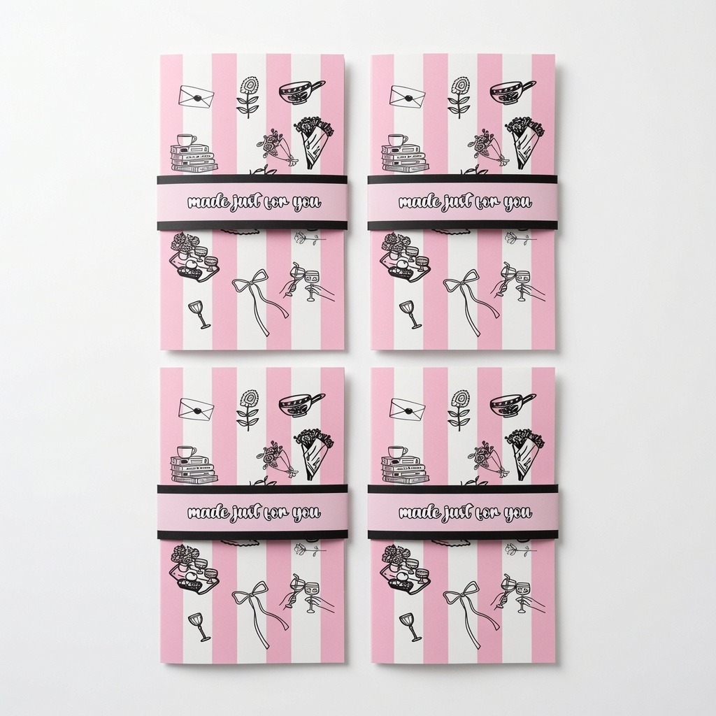 Set Of 4 Pink Handmade Birthday Gift Card Booklet Waterfall Gift Card Holder